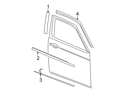 2006 Dodge Magnum Exterior Trim - Front Door Diagram