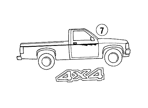 1993 Dodge Dakota Stripe Tape Diagram