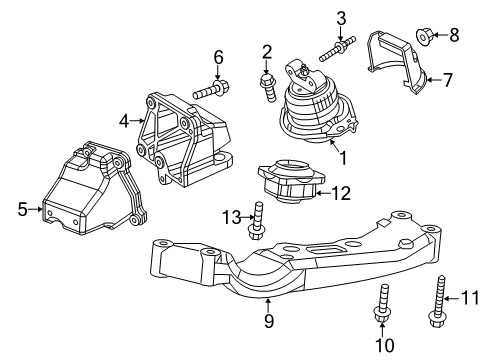 2017 Chrysler 300 Engine & Trans Mounting Diagram