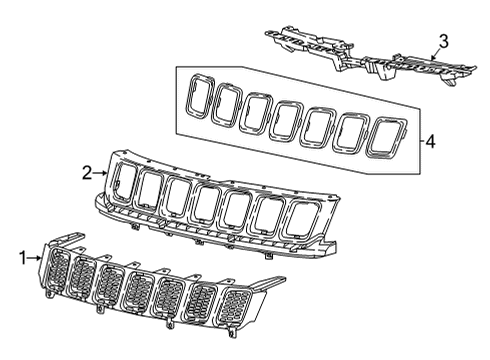 2019 Jeep Compass Grille & Components Diagram