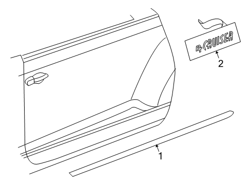 2005 Chrysler PT Cruiser Exterior Trim - Front Door Diagram