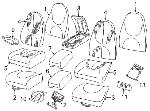 2002 Dodge Dakota Front Seat Components Diagram
