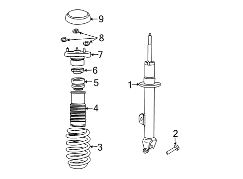 2010 Chrysler 300 Struts & Components - Front Diagram