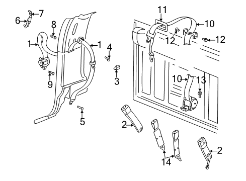 2003 Dodge Ram 2500 Seat Belt Diagram