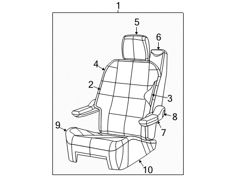 2009 Dodge Grand Caravan Second Row Seats, Body Diagram 5 - Thumbnail