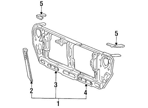 1990 Dodge Colt Radiator & Components, Radiator Support, Cooling Fan Diagram