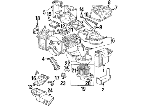1999 Dodge Stratus A/C Evaporator & Heater Components Diagram