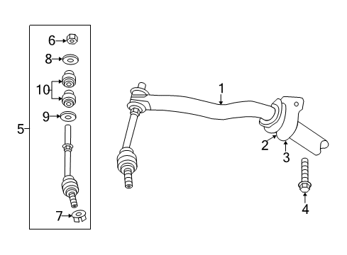 2017 Ram 3500 Stabilizer Bar & Components - Front Diagram