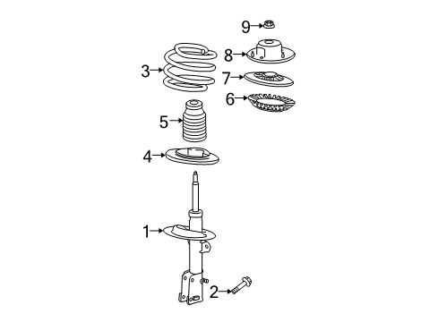 2005 Chrysler Pacifica Struts & Components - Front Diagram