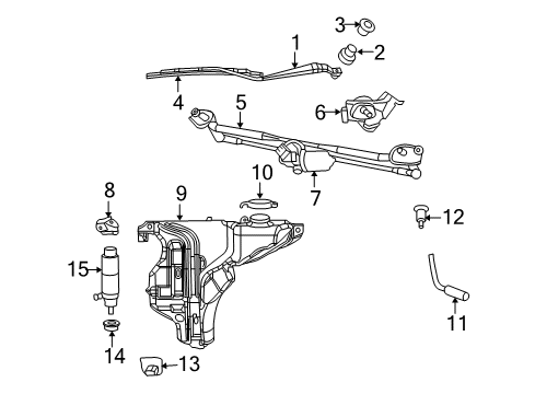 2013 Dodge Challenger Wiper & Washer Components Diagram