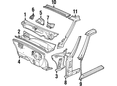 1986 Dodge Daytona Cowl Diagram