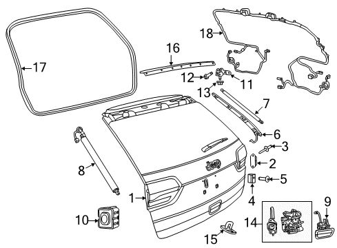 2019 Jeep Grand Cherokee Gate & Hardware Diagram