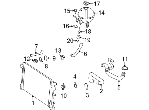 2007 Dodge Sprinter 3500 Radiator & Components Diagram