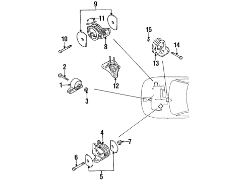1997 Chrysler Sebring Engine & Trans Mounting Diagram