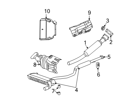 2008 Dodge Avenger Exhaust Components Diagram