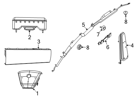 2014 Dodge Journey Air Bag Components Diagram 1 - Thumbnail