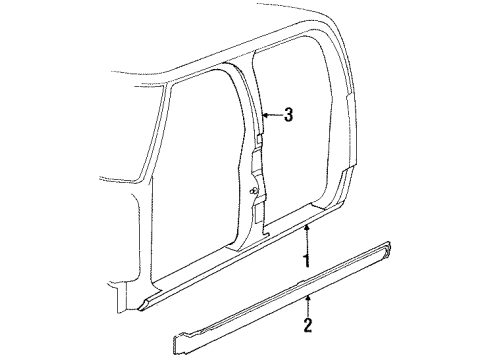 1989 Dodge D100 Center Pillar & Rocker Diagram