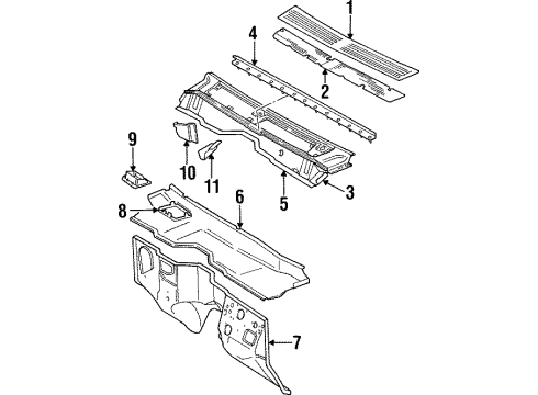 1997 Jeep Cherokee Cowl Diagram