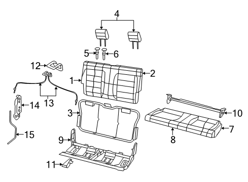 2009 Jeep Wrangler Rear Seat Components Diagram