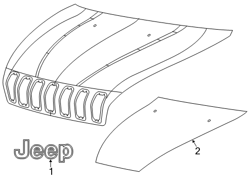 2015 Jeep Cherokee Exterior Trim - Hood Diagram