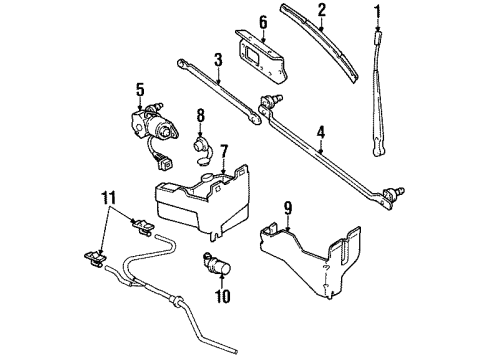 1990 Jeep Wrangler Wiper & Washer Components Diagram