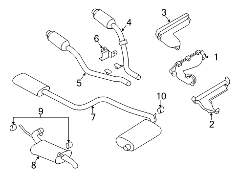 1999 Chrysler LHS Exhaust Components Diagram
