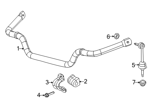 2019 Ram 1500 Stabilizer Bar & Components - Front Diagram
