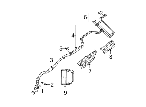 2009 Dodge Avenger Exhaust Components Diagram 2 - Thumbnail