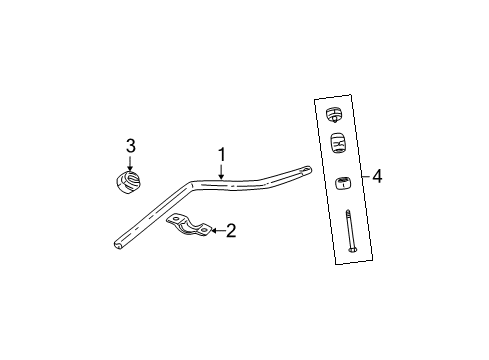 2003 Chrysler PT Cruiser Stabilizer Bar & Components - Front Diagram