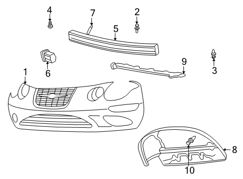 1999 Chrysler 300M Front Bumper Diagram
