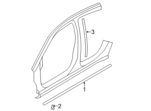 2007 Chrysler Sebring Exterior Trim - Pillars, Rocker & Floor Diagram