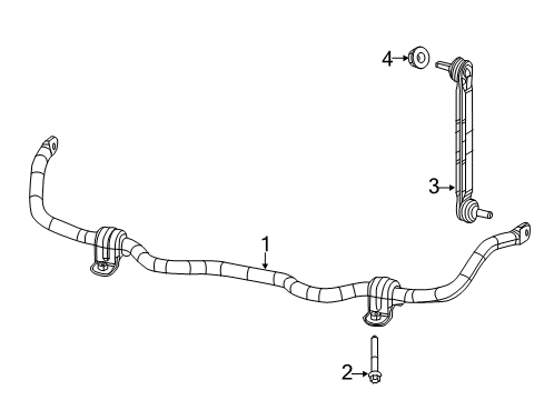 2019 Jeep Compass Stabilizer Bar & Components - Front Diagram