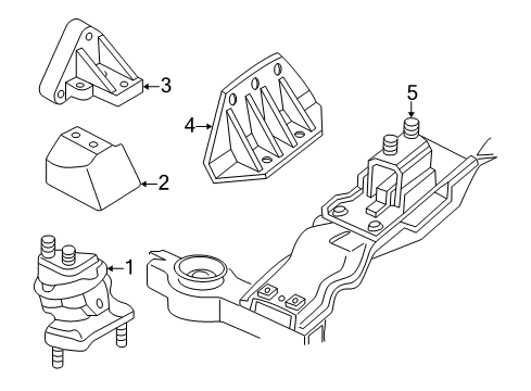 2000 Dodge Intrepid Engine & Trans Mounting Diagram