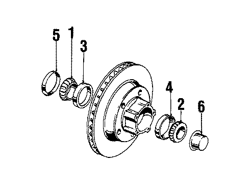1985 Jeep CJ7 Wheel Bearings - Front Diagram