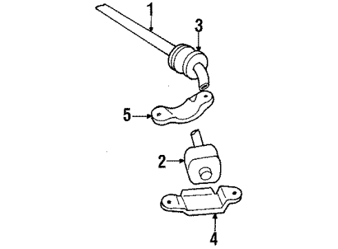 1990 Chrysler TC Maserati Stabilizer Bar & Components - Front Diagram