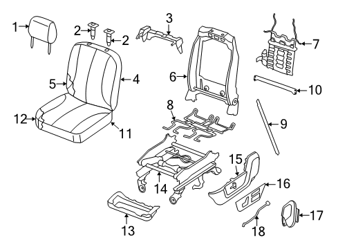 2017 Ram 3500 Front Seat Components Diagram