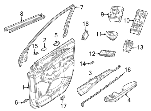 2025 Jeep Grand Cherokee Interior Trim - Front Door Diagram