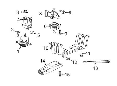 2011 Jeep Grand Cherokee Engine & Trans Mounting Diagram