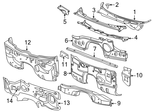 2017 Chrysler 300 Cowl Diagram