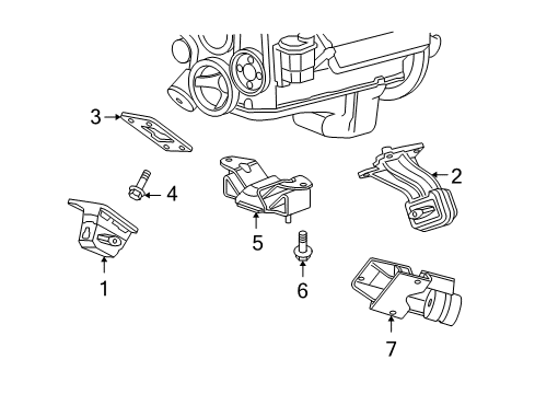 2007 Dodge Ram 1500 Engine & Trans Mounting Diagram 2 - Thumbnail