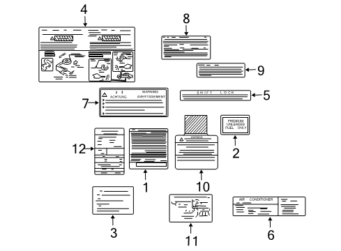 2003 Chrysler Sebring Information Labels Diagram