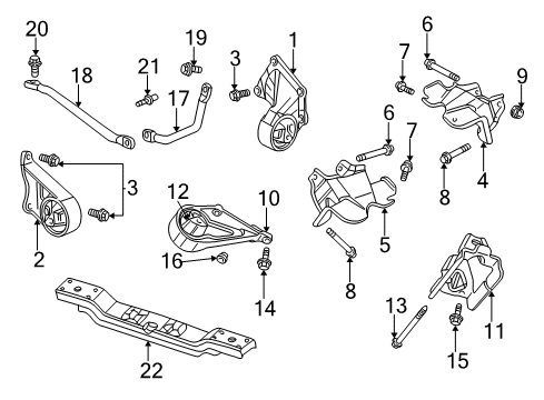 2001 Jeep Grand Cherokee Engine & Trans Mounting Diagram