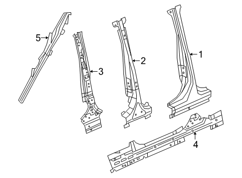 2020 Jeep Gladiator Center Pillar & Rocker Diagram
