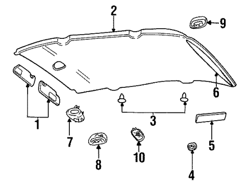 2000 Dodge Grand Caravan Interior Trim - Roof Diagram