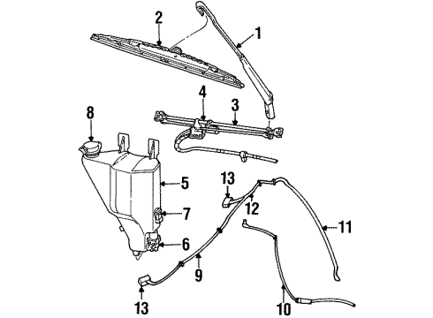 1994 Dodge Ram 2500 Wiper & Washer Components Diagram