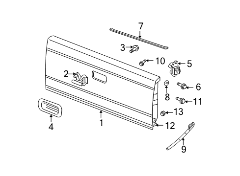 2007 Dodge Dakota Tail Gate Diagram