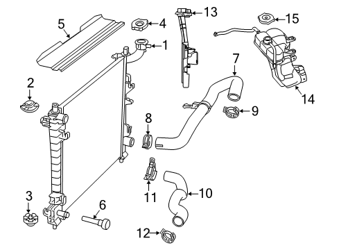2011 Jeep Grand Cherokee Radiator & Components Diagram