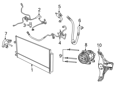 2015 Jeep Renegade A/C Condenser, Compressor & Lines Diagram