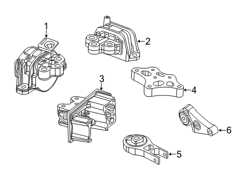 2015 Jeep Renegade Engine & Trans Mounting Diagram