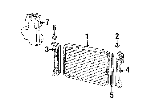 1995 Chrysler LeBaron Radiator & Components Diagram